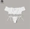 Kvinnors badkläder Ny tjej039s söt sexig bh set kort ärm från axel spets underkläder bikini kostym ruffles erotiska underkläder kvinnor039s i74811967288281