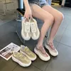 Sandaler 2024 Summer Casual Thick Sole Breattable Sponge Shoes Mortila och High Rise Little White Mesh Face Dad Sho