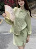 Robes de travail Alien Kitty Style chinois femmes costumes fleurs d'été chemises de dame douce mini jupes sexy OL Vintage tous les ensembles de streetwear assortis