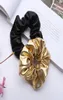 Nova marca feminina pu couro falso elástico laços de cabelo meninas hairband corda rabo de cavalo titular scrunchie ouro preto headbands acessórios 9418526