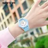 Wristwatches SANDA Brand Women Quartz Watch Casual Fashion Arabic Numeral Scale Silicone Wrist Watches Waterproof 2024 6018