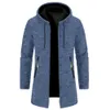 ジャケット2024新しいメンズフード付き秋の暖かいジャケット特別な大きなセータージッパー冬のソリッドカラートップ240102