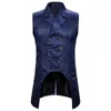 Vests Mens Red Gothic Steampunk Vest Double Breasted Paisley Jacquard Brocade Waistcoat 남자 결혼식 턱시도 조끼 남성 Chaleco Hombre