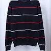 Men's Sweaters Autumn Winter Quality Men Alligator Long Sleeve Casual Round Collar Striped Elastic Cotton Sweater Pullover Knitted Top