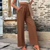 Pantalones De Mujer Pantalones De Pierna Ancha De Cintura Alta Elegantes Informales Transpirables Cómodos Hasta El Tobillo Para Una Apariencia Elegante