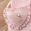 Clothing Sets Childrens Europe Beautiful Autumn Winter Mesh Yarn Puff Sleeve Undershirt Vest Round Collar Bows Sweet