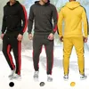 Tracksuits masculinos Moda Homens Sportswear 2 peças Activewear Ginásio Fitness Ao Ar Livre Conjunto de Esportes Treinamento Exercício Colorblock Mangas Compridas