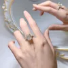 2024 Choucong Wedding Rings Luxury Jewelry 10mm*12mm Stora White Moissanite Diamond Pure 100% 925 Sterling Silver Strålande parti Kvinnor Bridal Ring Valentine Gift