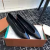 Mocassins femininos de designer de balé plano Aeyde sapatos quadrados moda simples sapatos de pele de carneiro preguiçoso casual barco cadarço caixa 35-40 luxo 100% mocassins de couro real