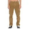 Pantalons pour hommes Hommes Casual Corduroy Solide Lâche Quatre Saisons Taille Haute Multi Poches Cargo Qualité Mode Mâle