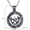 Pendentif Colliers Vintage Pentagram Star Collier pour hommes rond gothique rétro Lucifer Satan 24 pouces chaîne mâle bijoux218z