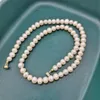 6 mm witte zoetwater parel ketting 14K goud gevulde magneet gesp parvens kralen collier perles klassiek elegant voor vrouwen ketting 240102