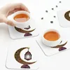 Tischsets Ramadan Laterne Untersetzer Küche Tischsets wasserdichte Isolierung Tasse Kaffee für Dekor Home Geschirr Pads Set von 4