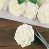 Fleurs décoratives 50pcs artificielle rose fausse mousse en vrac avec tiges pour bricolage bouquets de mariage douche nuptiale fête des mères décor à la maison