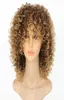 Pelucas rizadas rizadas para mujeres negras Color de pelo sintético rubio T2730 peluca afro rubia 16 pulgadas 7661135