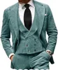 Men's Suits Corduroy 2024 Blazer 3 Pieces Jacket Vest Pants Single Breasted Evening Dress Trench Fashion Winter Coat Casual
