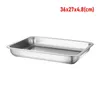 Plates 1Pcs Grill Deep Stainless Steel Tray Kitchen Accessories Barbecue Tea Storage Steamed Rice Sausage Plate 4.8cm Height