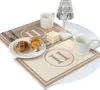 Top Tischset aus Baumwolle und Leinen, wasserdicht, Einweg-Kaffeetassenmatte, Sense-Tischdecke, Küchenmatte, Tisch-Teeset, 29 x 43 cm