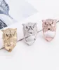 WholeTiger Leopard Head Ring CZ Jewelry Lovers Cute Rings Exquisite Copper Plated Hollow Green Eyed8732237