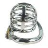 Stainless Steel Male Chastity Device Belt Bird Cage Lock Bondage Restraint Ring for Men with Curved Penis Ring Sex Toys for Men