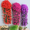 Flores decorativas 1pc orquídea violeta artificial parede pendurado cesta simulação flor falsa para casamento jardim ao ar livre decoração de festa