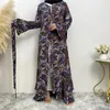 Abbigliamento etnico Donna Musulmana Abito lungo Abito ampio Stampa casual Maxi Vestito estivo 2024 Primavera Donna Imprime Marbre Abiti turchi