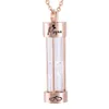 Collier en forme d'urne sablier en or rose, bijoux commémoratifs de crémation, pendentifs transparents, kit de remplissage, chaîne 225N