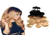 T 1B27 Dark Root Honey Blonde Body Wave Ombre Human Hair Weave 3 Bunds 100gpcs Brasilianska Virgin Hair Extensions 1030 Inch1304115