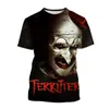 Herr t-skjortor Terrifier 3D-tryckning t-shirt skräckfilm rund hals kort ärm clown mode unisex casual tops