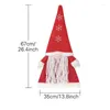 Christmas Decorations Faceless Doll Tree Toppers Snowflake Pattern Plush Statue Decor Dining Table Hat