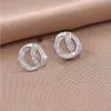 Nowe diamentowe kolczyki projektanckie kolczyki dla kobiety okrągłe kolczyki mosiężne masy biżuterii