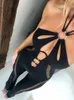 Townlike Hollow out Sexy Party Jumpsuits for Women Elegant Backels Halter Long Rompers Womens Jumpsuit Summer Overalls 231229