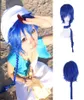 WoodFestival Lange vlecht paardenstaart pruik hittebestendig haar blauw anime pruiken cosplay synthetisch Halloween Party Rollenspel7522073