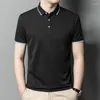 Men's Polos Summer Polo Shirts Hig Hquality Short Sleeve Solid Color Business Casual Simple Slim Fit Man T-shirts Male Tees