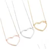 Pendant Necklaces Love Heart Pendant Necklace Women Stainless Steel Necklaces Chain Mothers Day Birthday Gift Fashion Jewelry Will And Dhv9B