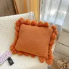 Infant Home Acrylic Big Ball Knitted Pillowcase Cushion Pillow Car Sofa Cushion Room Furniture Accessories Baby Po Props 231229