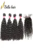 Braziliaans krullend haar 4 bundels met sluiting Natuurlijke kleur Weave Black Extensions Bella Hair 5PCSLot4177810