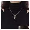 Anhänger Halsketten Mode Punk Hohl Liebe Herz Für Männer Frauen Minimalistischen Rock Choker Halskette Coole Schmuck Drop Lieferung Anhänger Ot1R5