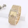 Polshorloges eenvoudige vierkante goud horloges dames mode casual legering armband dames g diamantschaal wijzerplaat vrouwelijke kwarts klok