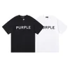 23SS Summer Designer américain Purple T-shirt High Street Fashion Purple Bra nd Lettre Imprimer Hommes Lâche Casual T-shirts à manches courtes