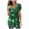 Kvinnors blusar St. Patrick's Day Floral Print Tops Mujer Verano 2024 Y2K Streetwear Crop 3D Abstract Women for Work Plus Size Top