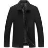 BROWON Winer Jacket Men Casual TurnDown Collar Regular Fit Woolen Coat Autumn Long Sleeve Warm Outerwear Clothing 240102