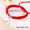 Charm geflochtene Fadenschnur, verstellbarer Armreif, Schmuck, modischer Trend, rotes Seil, Serie, Familie, Liebe, Anhänger, handgewebtes Armband