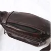 Waist Bags Bag Fanny Pack Male Genuine Leather For Men Women Belt Pouch Handbag Shoulder Bum Man Kangaroo Hip Sack Belly Cross Banana