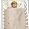 Born s 90*70cm malha infantil crianças meninos meninas ultra-macio algodão musselina swaddle envoltório material criança consolador folha 240102