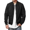 Jaquetas masculinas leves bombardeiro jaqueta zip frente gola blusão softshell casaco primavera outono casual fino ajuste shacket