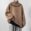 Men's Hoodies Korean Simple Style Design Sanskrit Text Pattern Round Neck Sweatshirt For Men And Women Casual Hong Kong Retro Couple Top