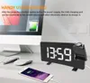 Projektion Alarm Clock Digital Date Snooze Funktion Backlight Rotertable Wake Up Projector Multifunktionell LED -klocka Fast Ship LJ201083170