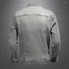 Heren S-jassen Vintage Jeans Bikerjack Slim Fit Motorfiets Denim Jas Bovenkleding Stretch Cowboy Tops voor mannen