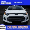 For Ford Ecosport LED Headlight 13-17 Car Accessories Front Lamp DRL Daytime Running Light Dynamic Streamer Turn Signal Indicator